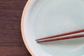 Chopsticks and celadon green ceramic Royalty Free Stock Photo