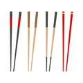 a set of different types of chopsticks. Vector illustration Royalty Free Stock Photo