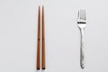 Chopsticks fork Ã¯Â¼Ådifferent culture Royalty Free Stock Photo