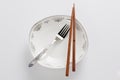 Chopsticks fork Ã¯Â¼Ådifferent culture Royalty Free Stock Photo