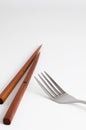 Chopsticks fork Ã¯Â¼Ådifferent culture Royalty Free Stock Photo