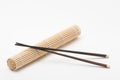 Chopsticks and makisu Royalty Free Stock Photo