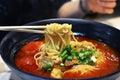 Chopsticks Pcik Up Chinese Tomato Beef Noodle Soup
