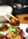 Chopsticks Pick Up Japanese Karaage Chicken
