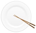 Chopsticks and plate