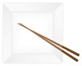 Chopsticks and plate