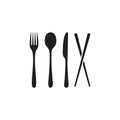 Chopsticks spoon fork knife icon Royalty Free Stock Photo