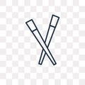 Chopsticks vector icon isolated on transparent background, linear Chopsticks transparency concept can be used web and mobile Royalty Free Stock Photo