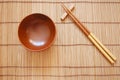 Chopsticks with wooden bow Royalty Free Stock Photo