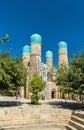 Chor Minor, Four Minarets Madrasah in Bukhara, Uzbekistan.