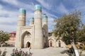 Chor-Minor Madrasah, Theological educational institution 1807 in Bukhara on a sunny day