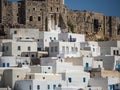 Chora of Astypapaia island ,Greece at daytime a close up of the