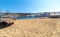 Chora village Beach and harbor - Mykonos Cyclades island - Aegean sea - Greece