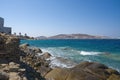 Chora village Windmills - Mykonos Cyclades island - Aegean sea - Greece Royalty Free Stock Photo