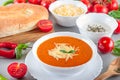 Chorba soup tomato ready-made dish served with vegetables