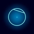 chord of a circle icon in neon style. geometric figure element for mobile concept and web apps. thin line icon for website design Royalty Free Stock Photo