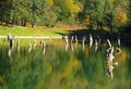 Choret lake in Hyrcanian forests of Iran during Autumn Royalty Free Stock Photo