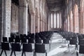 Chorin Abbey. Main nave of the gothic church.