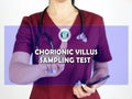 CHORIONIC VILLUS SAMPLING TEST text in list. internist looking for something at smartphone