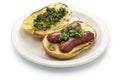 Choripan, Argentine style chorizo hot dog Royalty Free Stock Photo