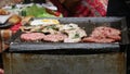 Choripan, a Street food being prepared in La Boca disctrict of Buenos Aires in Argentina