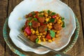 Chorizo and chickpeas braised in cider