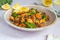 Chorizo and prawns rice Royalty Free Stock Photo