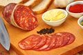 Chorizo salami and some slices salami