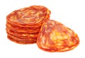 Chorizo Sausage Meat Slices Royalty Free Stock Photo