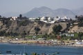 Chorrillos Peru view of the city from the Pacific Ocean with yachts and luxurious buildings