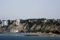 Chorrillos Peru view of the city from the Pacific Ocean with yachts and luxurious buildings