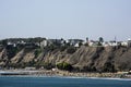 Chorrillos Peru view of the city from the Pacific Ocean with yachts and luxurious buildings