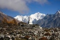 Mountains of Langtang and chorten Royalty Free Stock Photo