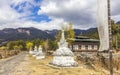 Chorten at country road, Bhutan Royalty Free Stock Photo