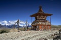 Chorten of Tsarang , Tsarang village , Tholung valley of upper Mustang, Upper Mustang trekking, Nepal.