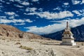 Chorten in Himalayas. Nubra valley, Ladakh, India Royalty Free Stock Photo