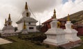 Chortens at monastery Royalty Free Stock Photo