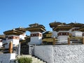 The 108 chortens stupas is the memorial in honour of the Bhutanese soldiers at Dochula Pass on the road from Thimphu to Punaka, Royalty Free Stock Photo