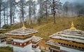 The 108 chortens or stupas is a memorial in honour of the Bhutanese soldiers Royalty Free Stock Photo