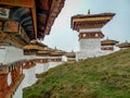 The 108 chortens or stupas is a memorial in honour of the Bhutanese soldiers Royalty Free Stock Photo