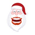 Chortle Santa Claus. Broad smile. large mouth. Merry Christmas o Royalty Free Stock Photo