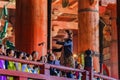 Chorus group at Daibutsu-den of Todai-ji Temple in Nara Royalty Free Stock Photo