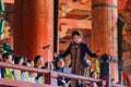 Chorus group at Daibutsu-den of Todai-ji Temple in Nara Royalty Free Stock Photo