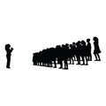 Children and teacher working , chorus silhouette vector