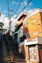 Choryang Ibagu-gil stairs road with old house in Busan, Korea