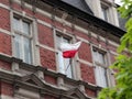 Polish flag on a building