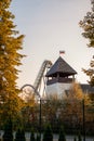 Chorzow, Poland - September 26: Silesian Amusement Park, Silesian Park. Roller coaster and castle