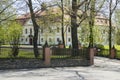 Chotebor historic chateau with public park during spring time