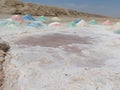 Chott el Djerid, also spelled Sciott Gerid and Shott el Jerid, is a large endorheic salt lake in southern Tunisia Royalty Free Stock Photo