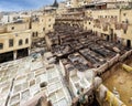 The Chouara Tannery, the largest and one of the oldest in Fes, Morocco. Royalty Free Stock Photo